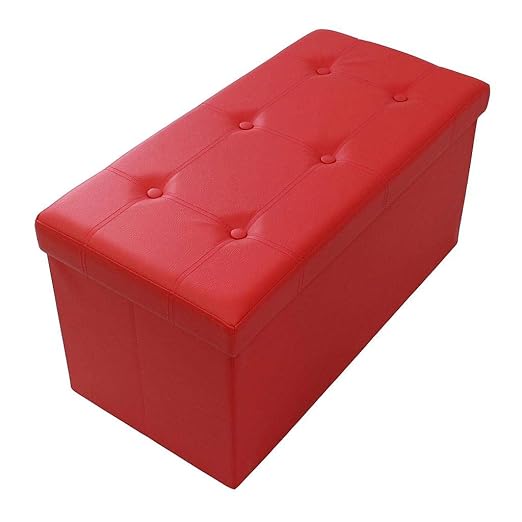 Todeco - Almacenamiento Banco, Almacenamiento Otomano Plegable de Cuero