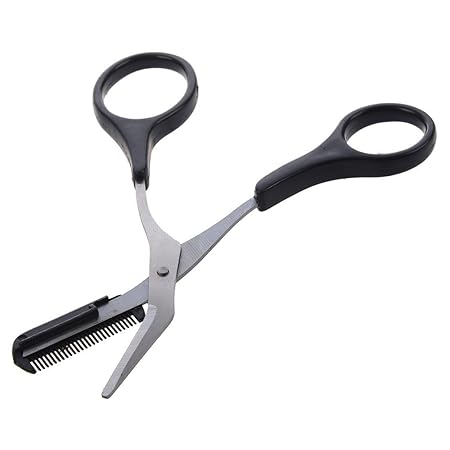 YLLY-Augenbrauenschere Augenbrauen-Trimmer Augenbrauen-Kamm Shaving Kamm-Tool (Schwarz)