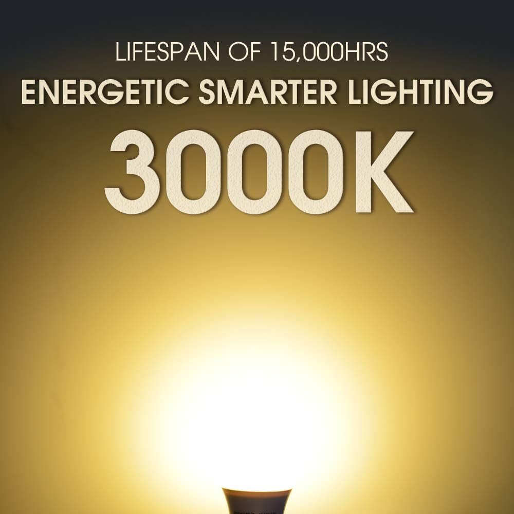 LED Light Bulbs 60 Watt Equivalent, A19, Warm White 3000K, E26 Base, Non-Dimmable, 750lm, UL Listed, 16-Pack - - 