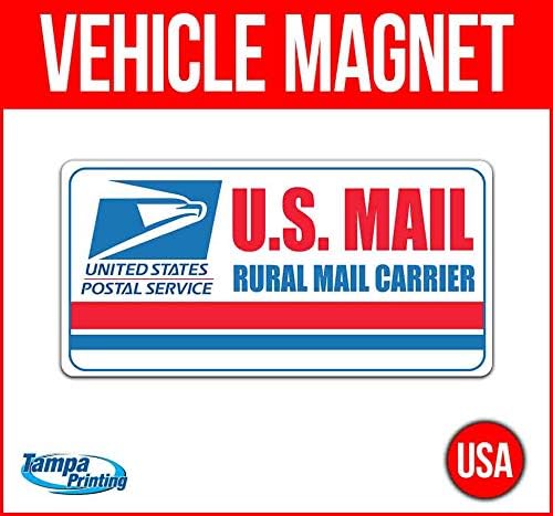 U.S. Mail Rural Carrier Vehicle Magnet, 30 mil Thick Magnetic Vinyl, Rounded Corners, Advertising Magnet, Removable, Car Magnet, Truck Magnet, Fleet Magnet, Flexible, New, Advertising, USA