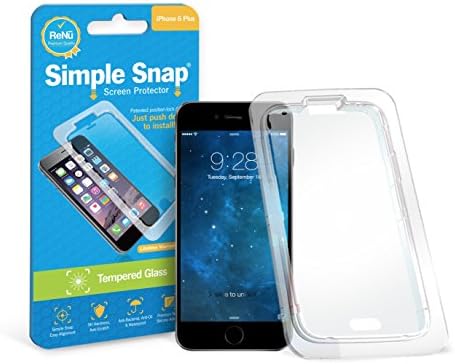 Simple Snap Tempered Glass Screen Protector for Apple iPhone 6/6S Plus High Definition (HD) Tempered Glass - Maximum Clarity and Touchscreen Accuracy with