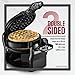 Gourmia GWM490 Belgian Waffle Maker - Double Waffles - Extra Deep - Fast & Easy - 180 Degree Flipping - Brushed Stainless Steel - Nonstick Plates - Black - Free Recipe Book