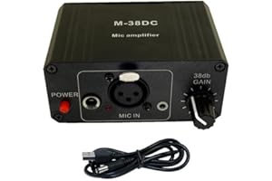 Vernijtrdy Portable Microphone Preamp XLR Output High Gain 48V Phantom Power Mic Preamplifier for Dynamic and Condenser Micro