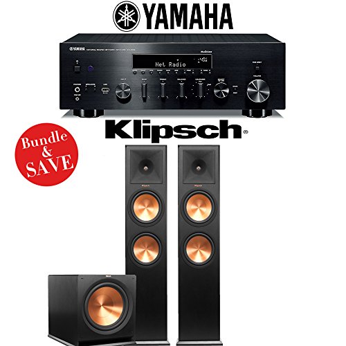 Yamaha R-N803BL Network Stereo A/V Receiver + Klipsch RP-280F + Klipsch R-115SW – 2.1-Ch Home Theater Package