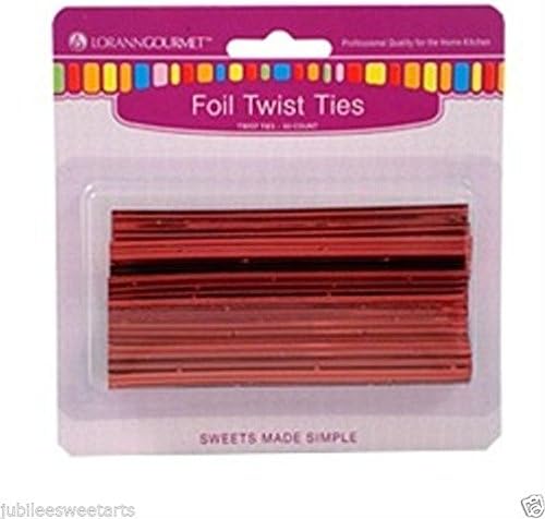 WONTTERFLY LORANN FOIL TWIST TIES FOR CANDY PACKAGING RED METALLIC 50 PIECES NEW