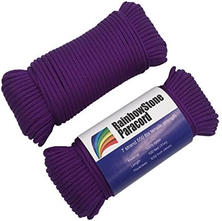 RainbowStone Paracord 7-Strand 550lb Strength Utility Rope Multiple Color 15/30/50/100m