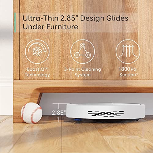 Robot Vacuum Cleaner, Ultra Slim Quiet, Cleans Hard Floors to Medium-Pile Carpets,Integral Memory Multiple Cleaning Modes Vacuum Best for Pet Hairs