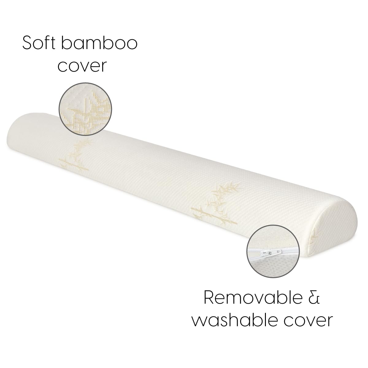 Milliard Bed Bumper (2 Pack) Toddler Foam Bed Rail with Bamboo Washable Cover and Non-Slip Hypoallergenic Water Resistant , Kids, Adults and Seniors