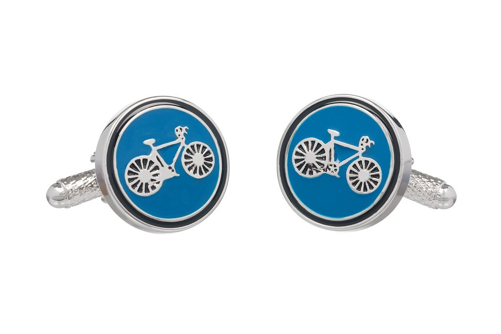 Racing Bike Cycle Cycling Cufflinks by Onyx Art In Smart Box Blue CK974