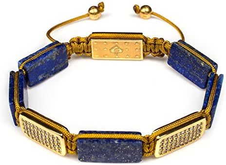 SEKKA Jewels Bracelet Square Beads Gold & Blue Lapis