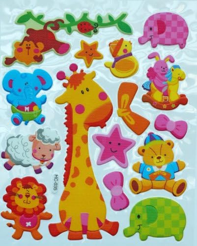 Jazzstick Animal Adhesive Foam Kids Room/Nursery Decorative Wall Sticker A4 size (VST41A04)