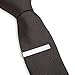 Puentes Denver Tie Bar Clip, Skinny Narrow and Wide - Gift Boxed (1.9 Inch Brushed Silver)