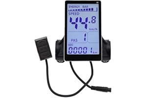 VQP EBike Display, Electric Scooter Bike LCD Display, Waterproof EBike Control Panel, 24V 36V 48V 52V 60V M5 5-Pin EBike Controller Meter LCD Monitor, 31.8mm 22.2mm Handlebar