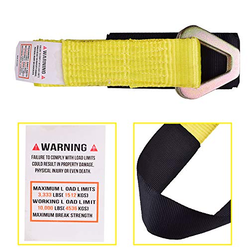 Otherya 2inch X 36inch Long Axle Tie Down Straps with D-Ring and Protective Sleeve -10,000 Pound Capacity - Auto Car Hauler Tie Downs Tow Wrecker for Demco Kar Kaddy Dollys (Pack of 4)