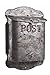 Red Co. 10.25” x 14” Rustic Galvanized Metal Wall-Mounted Bird Post Mailbox, Distressed Gray