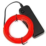 Zitrades EL Wire Portable with Battery Pack-15ft-Red