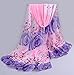 Women Rose Pattern Chiffon Elegant Scarves Vovotrade (Dark Grey) (Pink)