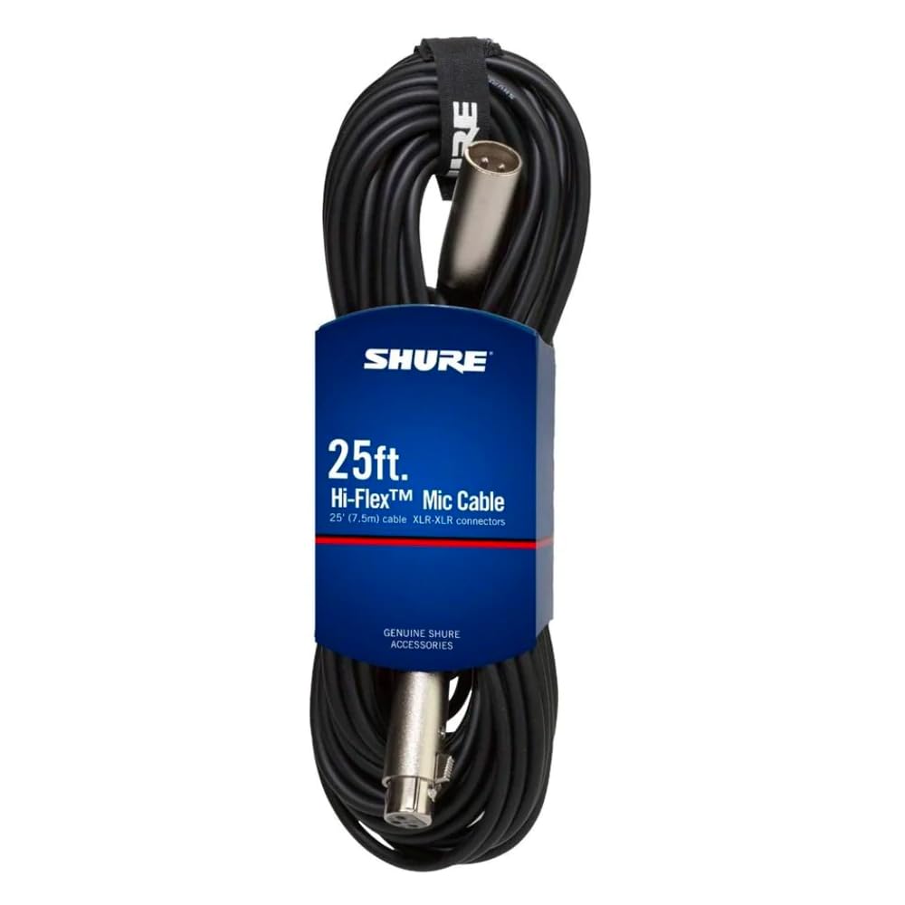 Shure C25J 25-Foot Hi-Flex Cable with Chrome XLR Connectors