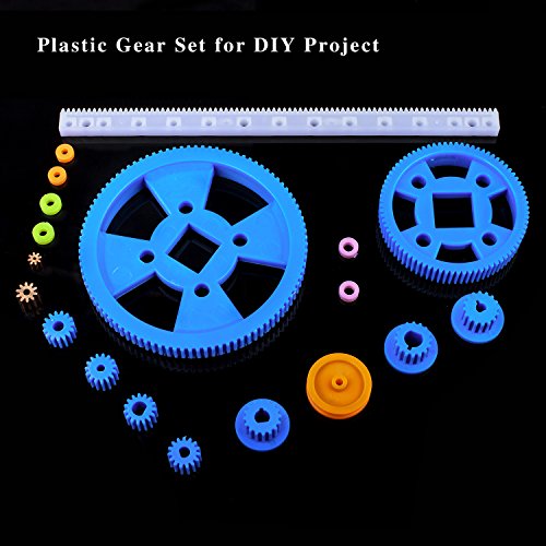 Quimat 80Pcs Plastic Gear Kit Gearbox Motor Gear Set for DIY Car Robot QY16