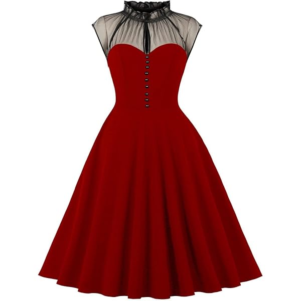Wedtrend Vestidos Vintage De Los Años 50 Para Mujer, Vestido De Cóctel Con Cinturón, Vestido De Iglesia Modesto, Vestidos De Invitados De Boda Con Bolsillos, Negro, Pequeña