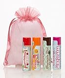 Natural and Organic Fun Flavored 3Girls Holistic Lip Balm 4 Pack - Chocolate Mint, Orange Pop, Coco Cabana, Simply Shea