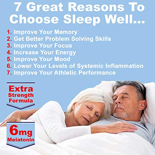 Sleep Aid Extra Strength for Adults with 9 Scientifically Proven Ingredients for Insomnia, Stress & Anxiety - 6 mg Melatonin - Natural Organic Herbal Supplement - 40 Pills