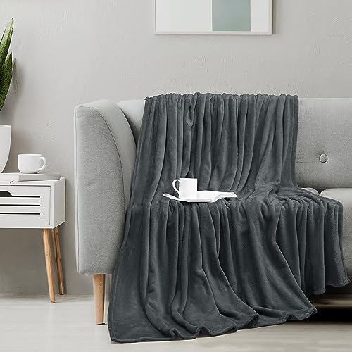 Utopia Bedding Grey Fleece Blanket Queen Size Lightweight Fuzzy Soft