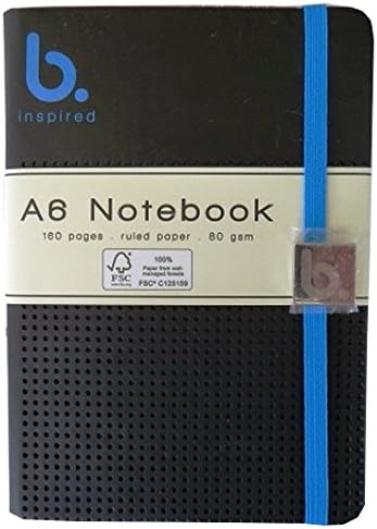 A6 PU Leather Embossed Casebound Notebook - "B Inspired" range - Blue - 160 Pages - Ruled - Size 5.8 X 4.1