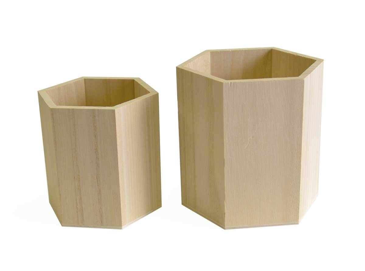 Artemio ROWLANDS Artemio Set of 2 Decorative Hexagonal Jars 10cm 8cm