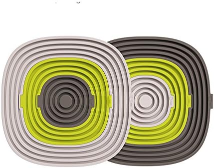 Seluna 2 Pack Premium Silicone Trivet Mats / Multi-function Heat Resistant Hot Pads, Pot Holders, Spoon Rest &amp; Coasters 3 in 1 (7.7" x 7.7", Tricolor)