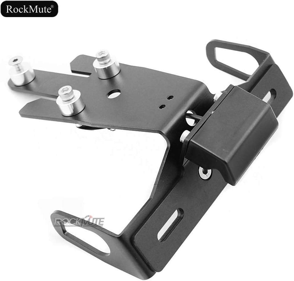 LED License Plate Bracket Holder Compatible With Kawasaki ER-6N ER-6F NINJA650 2012 2013 2014 2015 2016 Tail Tidy Fender Eliminator Rear Mudguard Simple Design Waterproof Billet Aluminum Black
