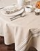 DII French Stripe Dining Table Collection Farmhouse Style Tablecloth, 60x84 Inches, Taupe/White