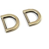 VersaKits 10 Pcs Heavy Duty D Rings 1/2 Inch Brass Solid Zinc Alloy Die Casting for Purse Making Leather Craft