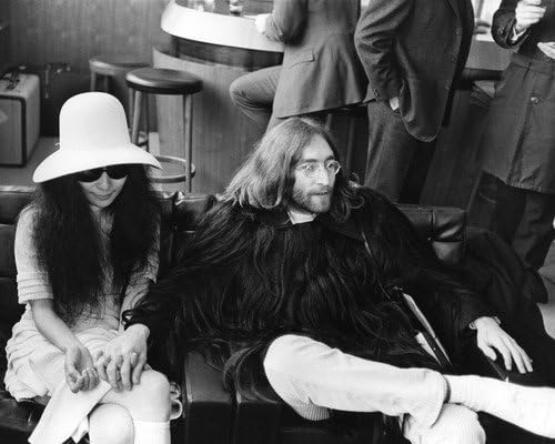 John Lennon With Wife Yoko Ono 1969 Paris Coat Made Of Human Hair