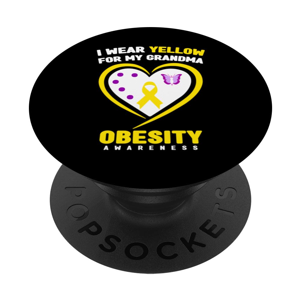 I Wear Yellow for My Grandma Obesity Awareness PopSockets Swappable PopGrip