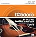 D'Addario Guitar Strings - Acoustic Guitar Strings - Flat Tops Phosphor Bronze - For 6 String Guitar - Warm, Semi-Bright Tone - EFT15 - Extra Light, 10-47