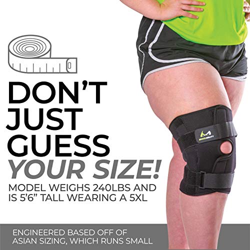 BraceAbility Plus Size Knee Brace Bariatric Hinged Wraparound Sleeve for ExtraLarge Legs and