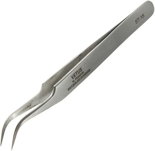 Stainless Steel Tweezer with 90° Angle for Model Making and Crafts