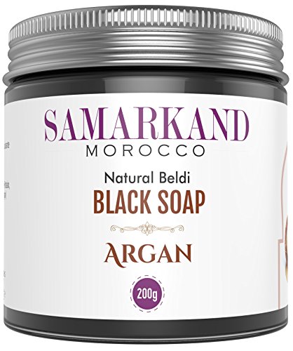Moroccan-Black-Soap-with-100-Pure-Organic-Argan-Oil-for-Hammam-Cleansing-Natural-Beldi-Soap-to-Exfoliate-Remove-Dead-Skin-Cells-Treat-Pores-and-Dry-Oily-Skin-200-g