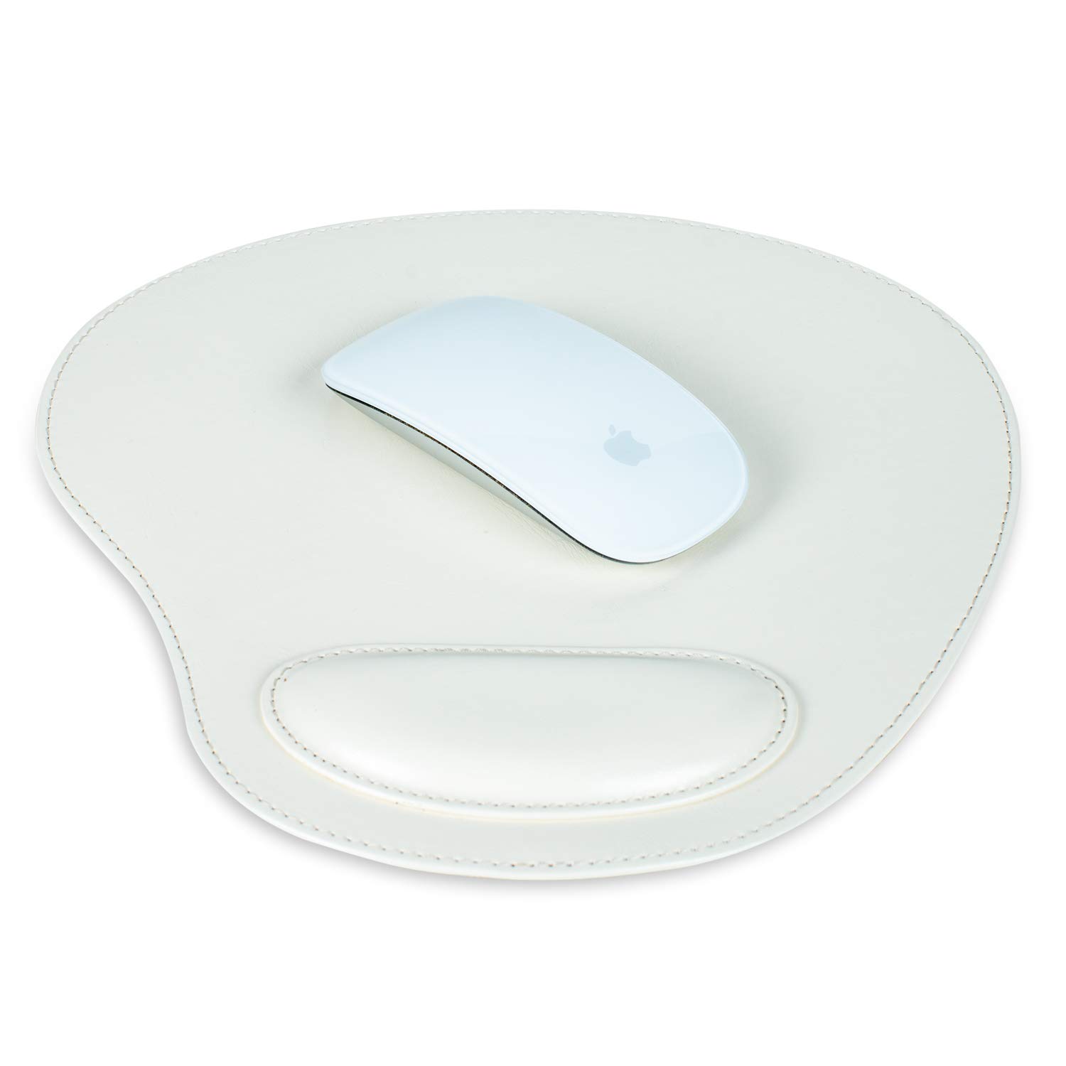 LONDO Leather Mouse Pad with Wrist Rest - Ergonomic Design, Smooth Surface & Non-Slip Base - Compatible with all Mice - 25x24cm