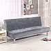 Younar Silver Grey Armless Futon Cover Sofa Bed Cover Full Size Thicker Plush Sofa Cover Protector Sofa Slipcover (Silver Gray)