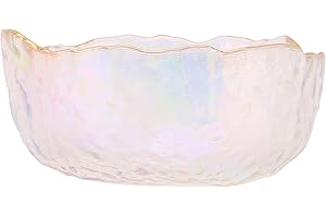 FAMKIT 4.9in/12.5cm Nail Soaking Bowl, Multifunctional Irregular Design Glass Nail Art Manicure Bowl Hand Soaking Bowl for Nail Treatment Polish Removal, Cuticle Softening