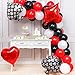 PartyWoo Casino Party Decorations, 50 pcs Red Balloons Black Balloons White Balloons for Las Vegas Party Decorations, Casino Theme Party Supplies, Casino Night, Casino Birthday Party