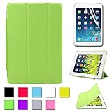 BESDATA Ultra Thin Magnetic Smart Cover [Wake/Sleep Function] & Translucent Back Case for Apple 1st Gen Generation iPad Mini + Screen Protector + Cleaning Cloth + Stylus (Green)
