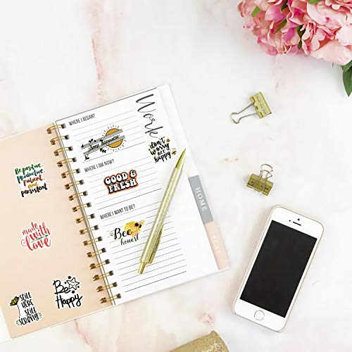 112pcs Inspirational Stickers for Water Bottles, [Hello World] 50pcs Motivational Stickers+72pcs Reward Stickers for Scrapbook, Planner, Students, Quote Positive Word Stickers for Teen