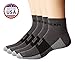 MudGear Quarter Crew Trail Socks, Blister-Resistant, Sweat-Resistant & Quick-Drying for Running, Hiking & Cycling, Non-Slip, Breathable, Cushioned Footbed, Made in USA, 2-Pack, Medium, Gray/Black