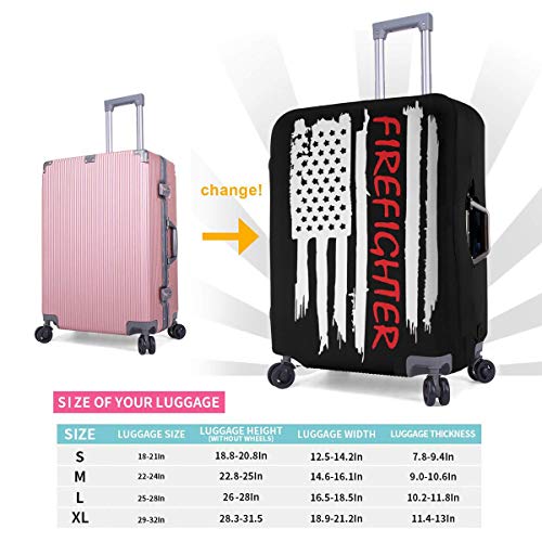 American Flag Firefighter Maltese Cross Luggage Cover Elastic Travel