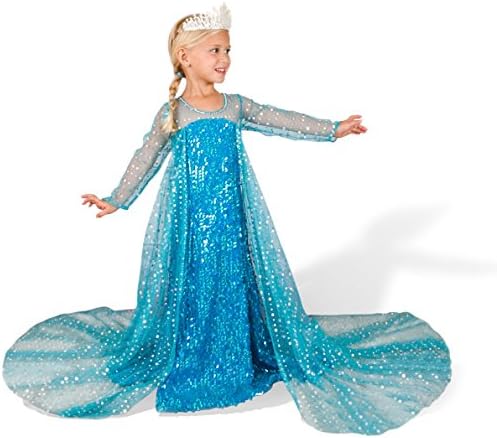 Girls Elsa from Frozen Inspired Halloween Costume Dress, Size 5Y
