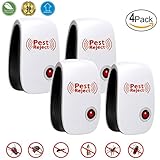 Ultrasonic Pest Repellent-Electronic Plug Pest Control Ultrasonic Pepeller Mice,Roaches,Spiders,Other Insects,Non-toxic Environment-friendly, Humans &amp; Pets Safe (4 Pack)