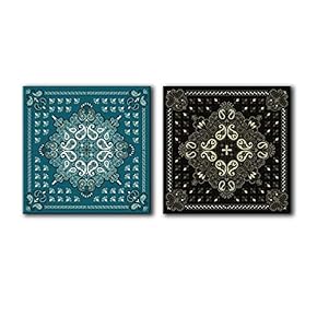 2 Panel Square Canvas Wall Art - Abstract Floral Patterns - Giclee Print Gallery Wrap Modern Home Art Ready to Hang - 12"x12" x 2 Panels